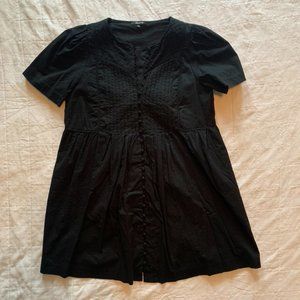 MADEWELL - Black Linen Button-Up Dress: Size 2